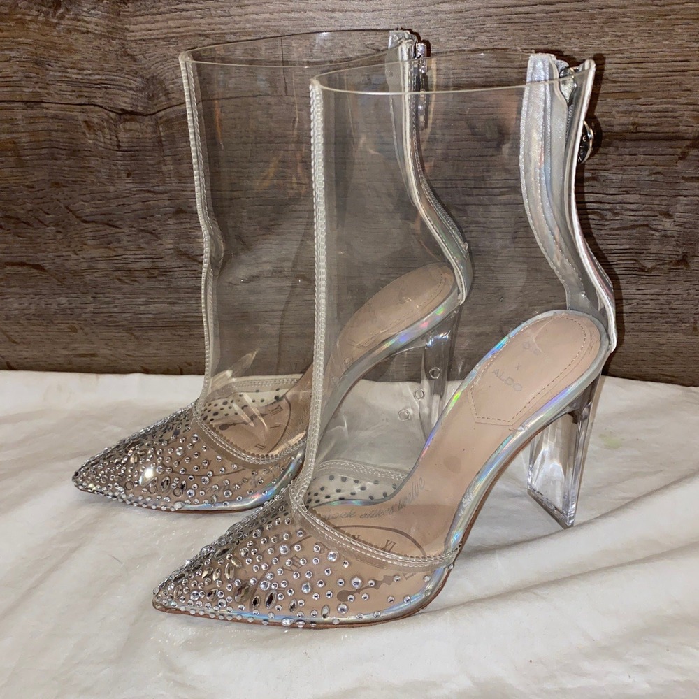 Disney Aldo Glassbootie Womens Size 6.5